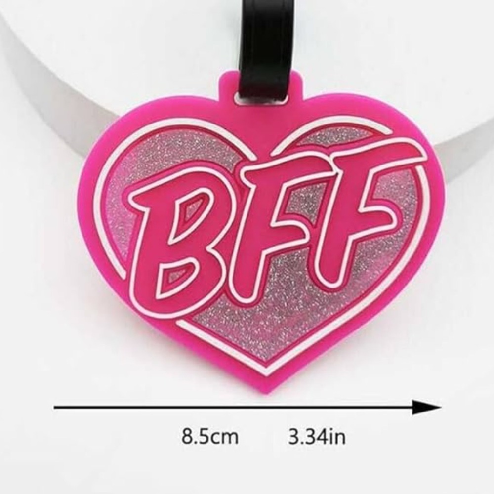 Pink Heart BFF Keychain
